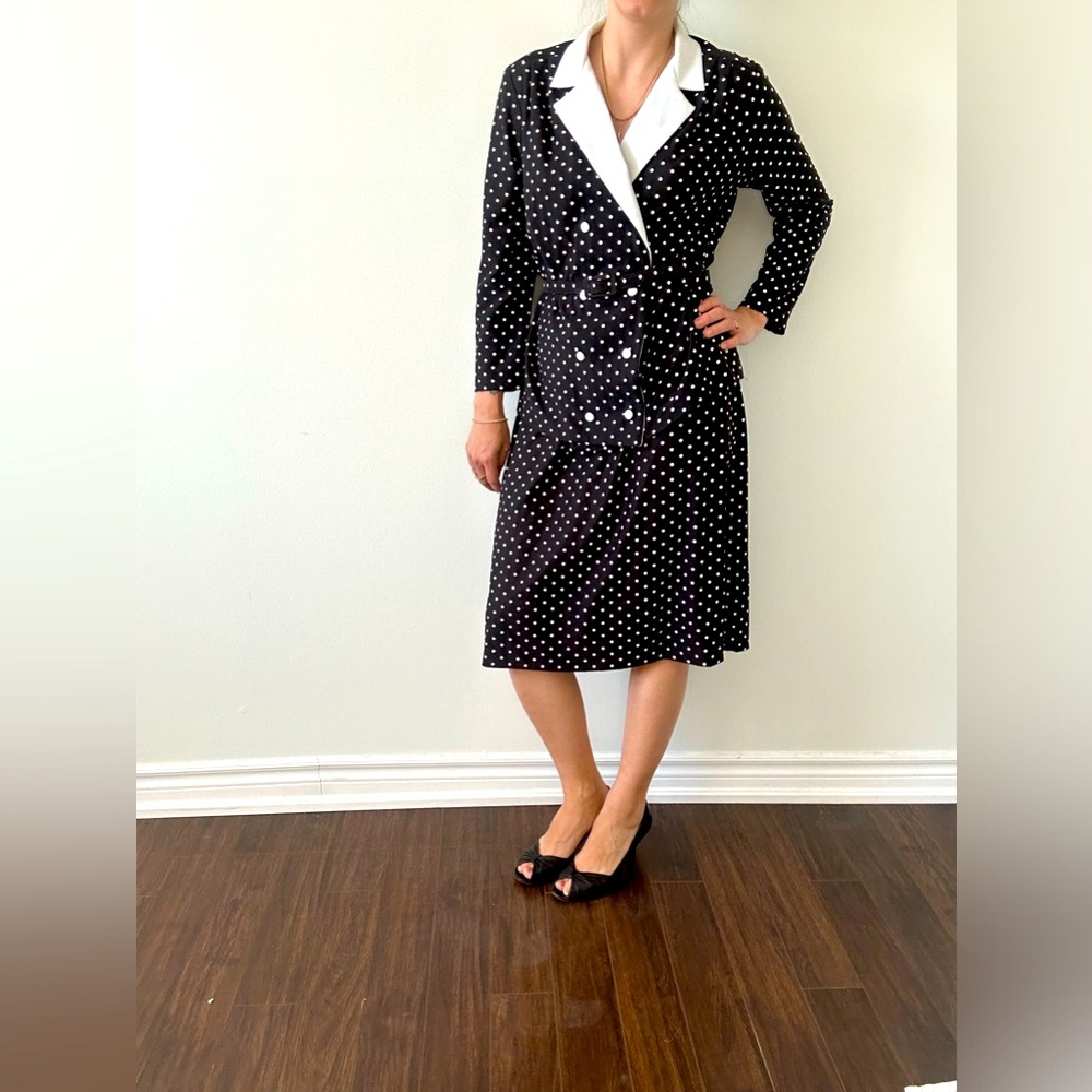Vintage polka dot skirt suit